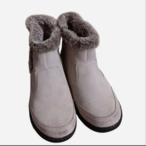 Leather Ankle Boots with Fur Trim